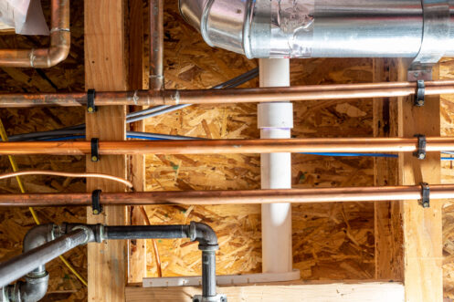 Gas pipes within a home