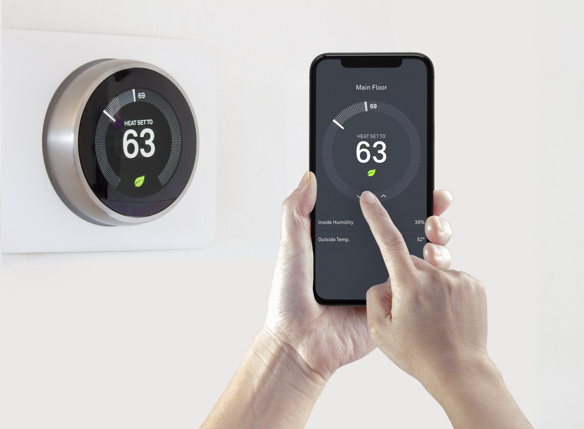 smartphone and thermostat