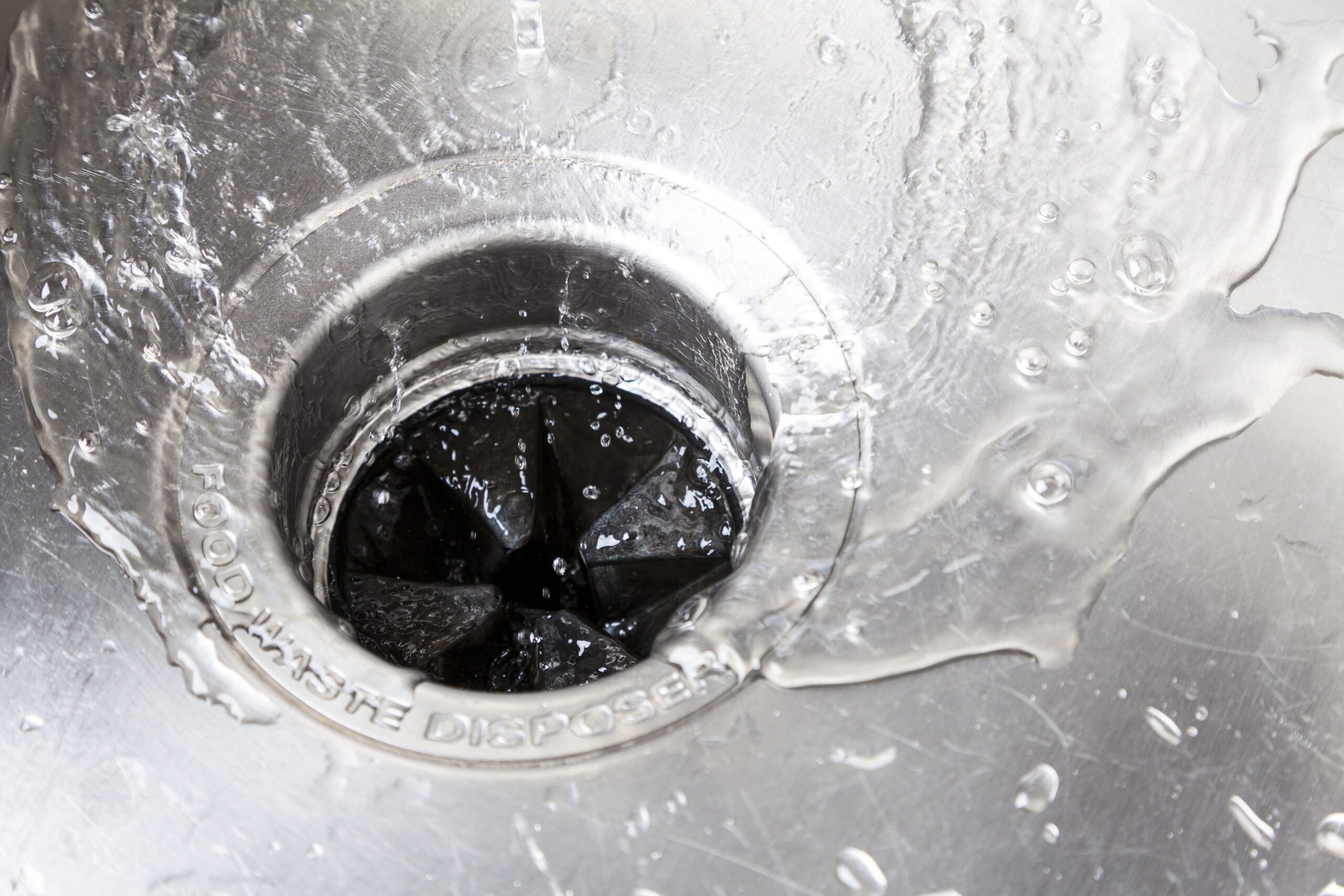 Garbage disposal in kitchen sink